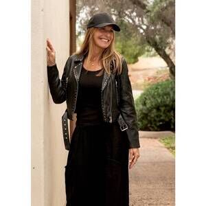 NEW MAURITIUS maryn leather jacket in black